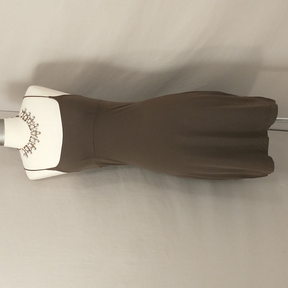 French Slip Dress by Capucine Puerari Sexy Naked Look Brown Color Stretch Mini